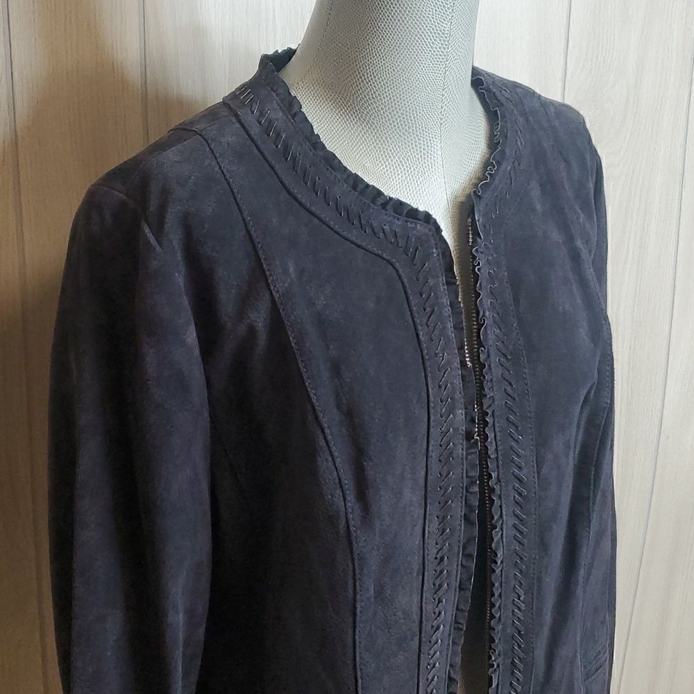 Kasper | Structured Suede Leather Jacket - Picture 2 of 9